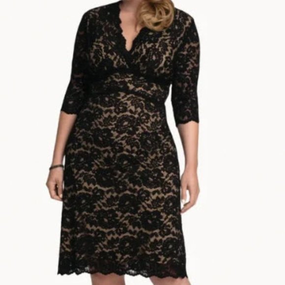 Kiyonna Black Lace Cocktail dress.  Plus size 3X - Picture 1 of 5